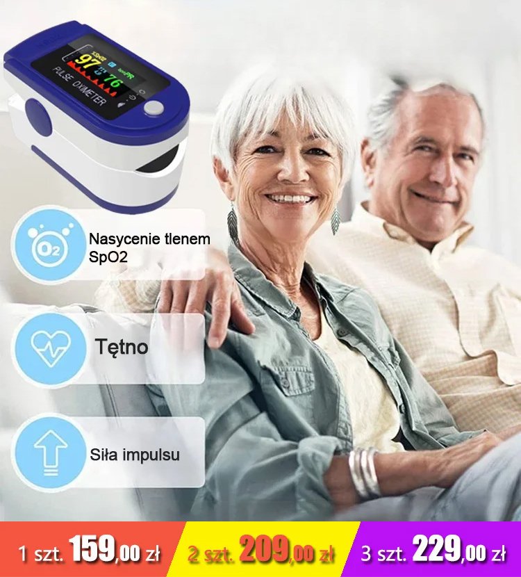 Domowy monitor tlenu we krwi z klipsem na palec