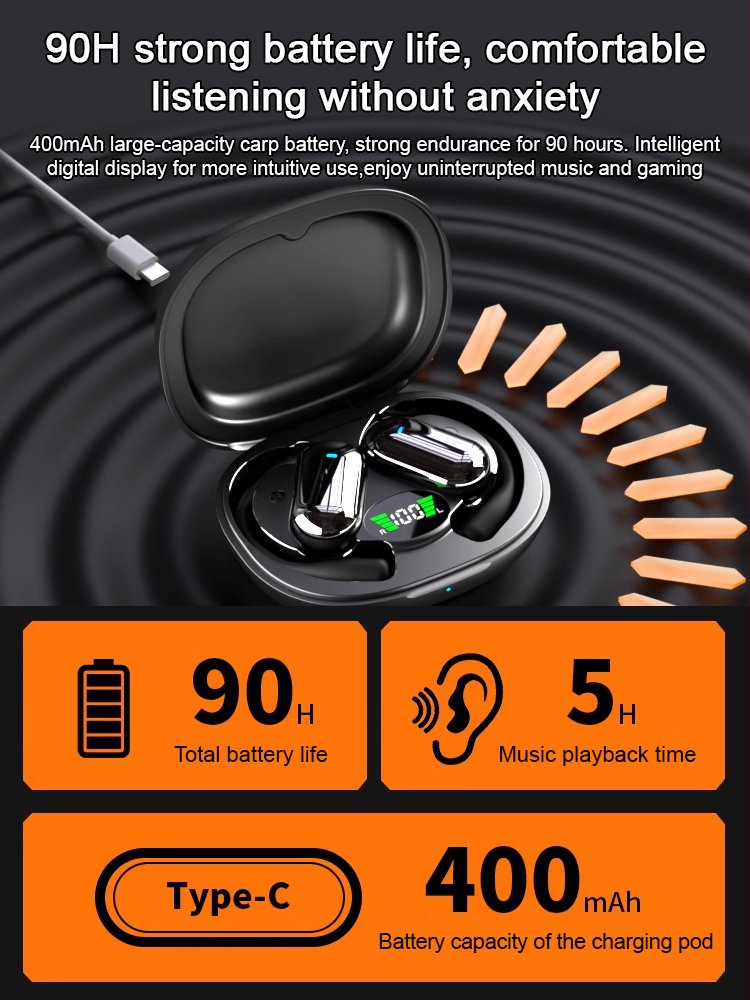 Full-color touch smart screen over-ear Bluetooth headphones