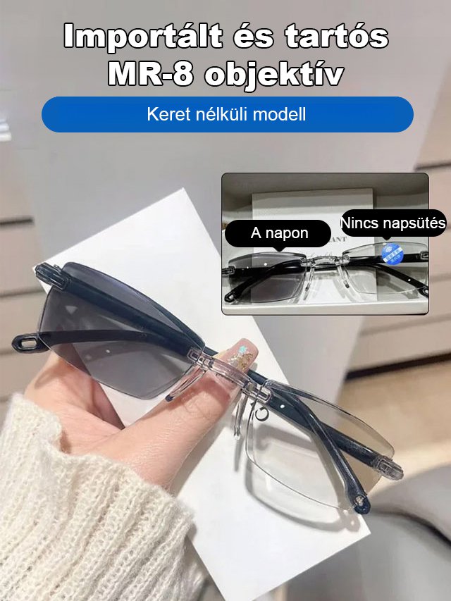 Színváltós, kékfény szűrős szemüveg öregszeműség ellen