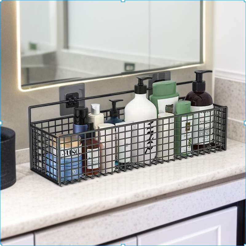 日用品 キッチン 浴室 トイレ リビング 寮 壁掛け フリーパンチングラック 収納 ハンギングバスケット フリーネイル