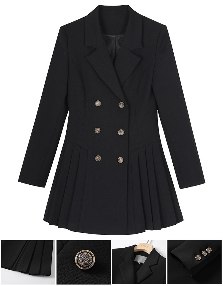 大人っぽいダブルブレストスーツ風ワンピースレディース