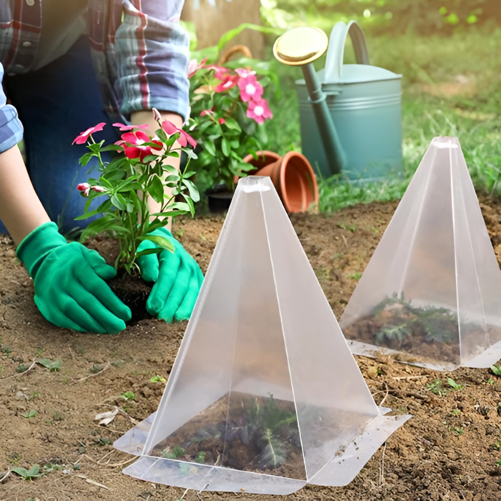 鳥や霜害から植物を保護するための植物コーングリーンベルカバーガーデン苗カバー