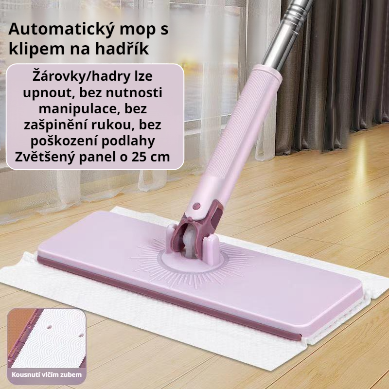 Rychle rozložitelný mop na obličejové ručníky s elektrostatickým prachem, bez potřeby mytí rukou