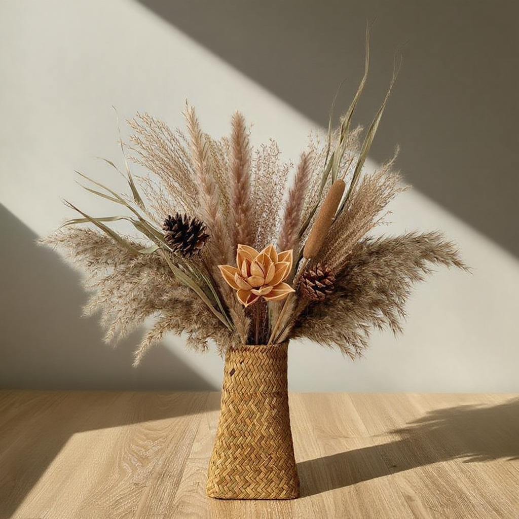  Přírodní sušený rákosový dekorativní set pro domácí a stolní výzdobu