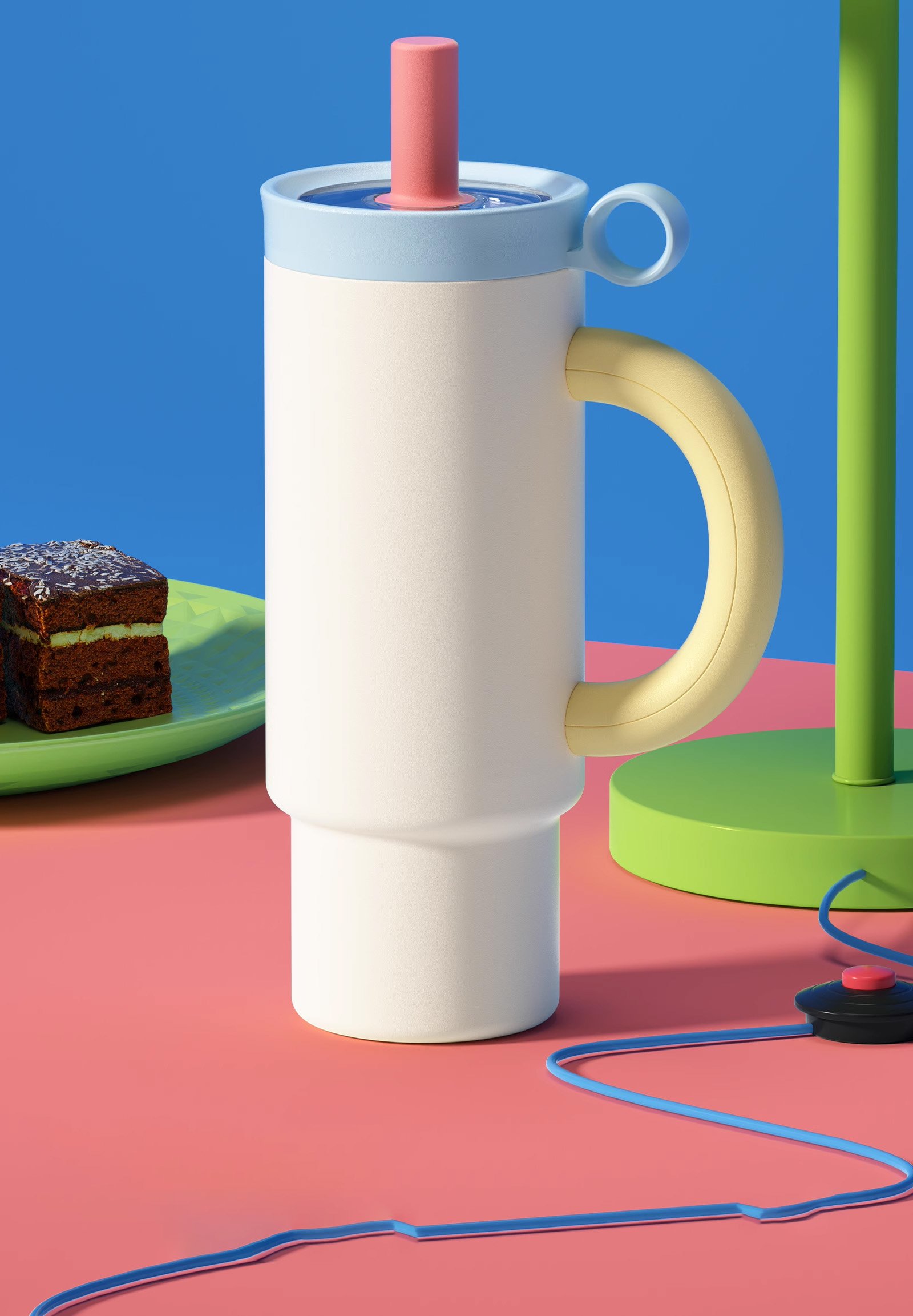 ストロー付き大容量タンブラー