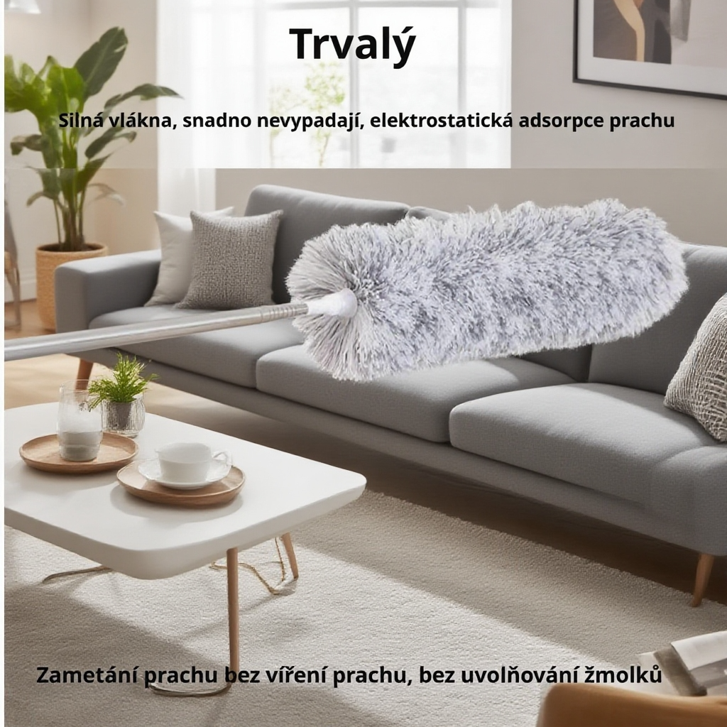 Prachovka z kuřecího peří na domácí úklid, odstraňování prachu z automobilu, zametání pavučin