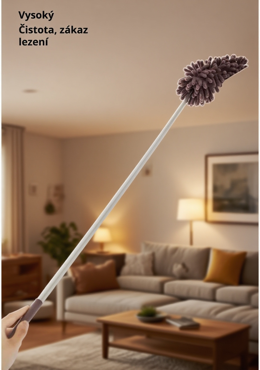 Detail prachovky z kuřecího peří