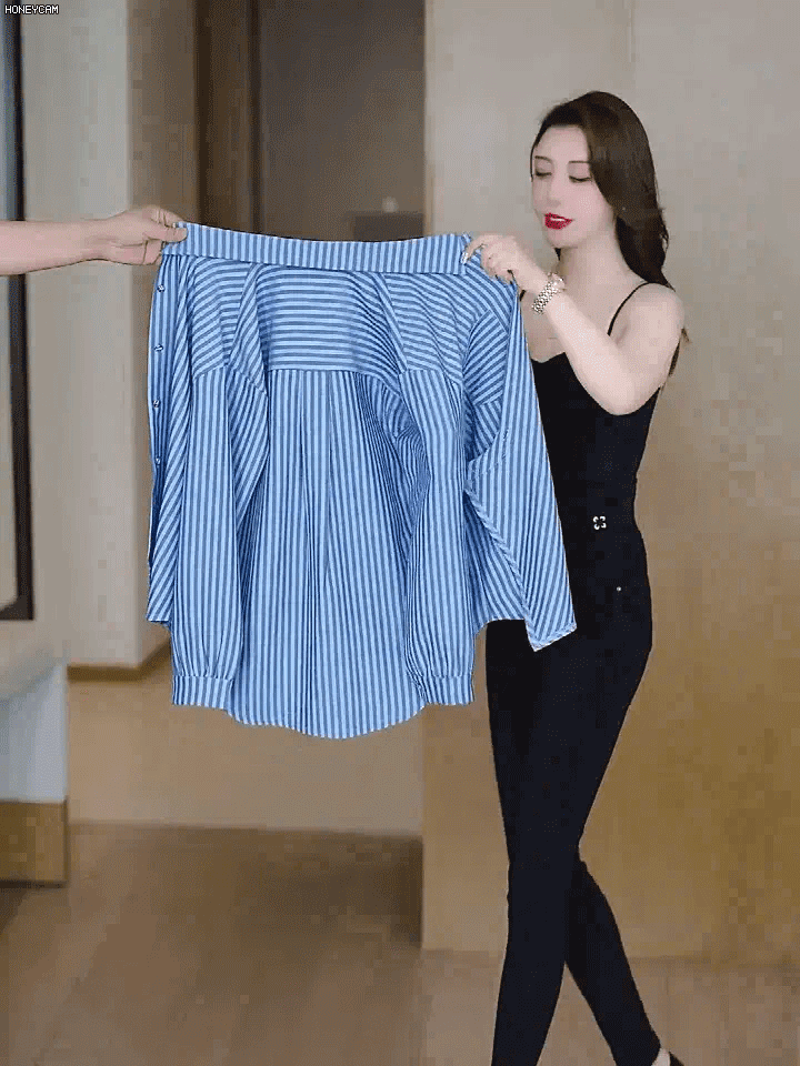 패션 불규칙 여성 셔츠