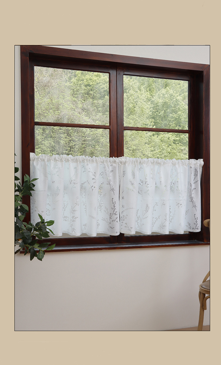 Pastorale amerikanische Lavendelblumenvorhänge Fenstervorhänge Französische weiße Spitze Wohnzimmer 