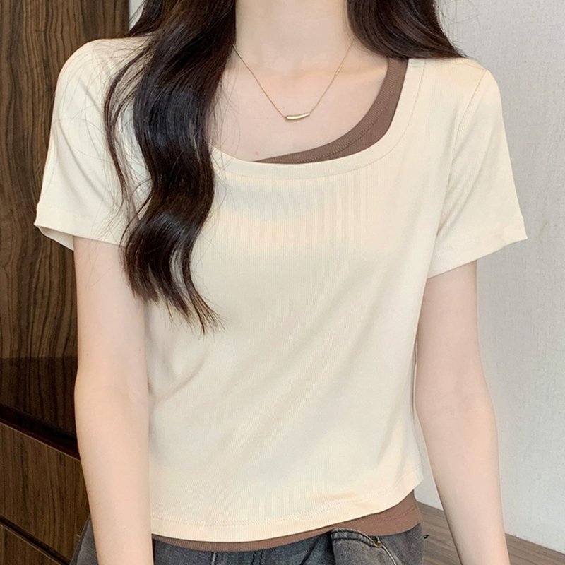 フェイクレイヤード半袖Ｔシャツ女性用