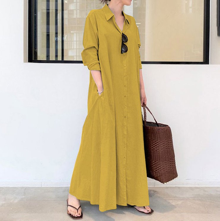 셔츠 롱 원피스