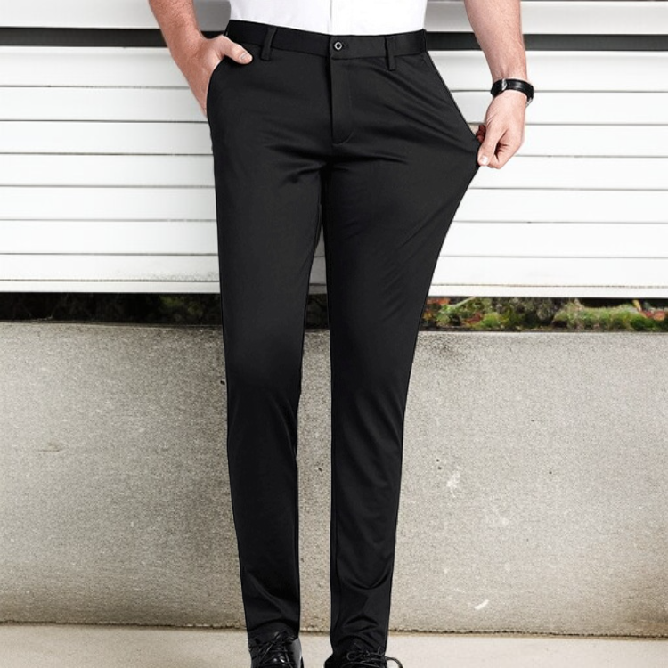 お父さんのカジュアルパンツ 通気性の良いズボン メンズ 春 夏 秋の生地 四方ゴム ハイウエスト 中高年のカジュアルパンツ