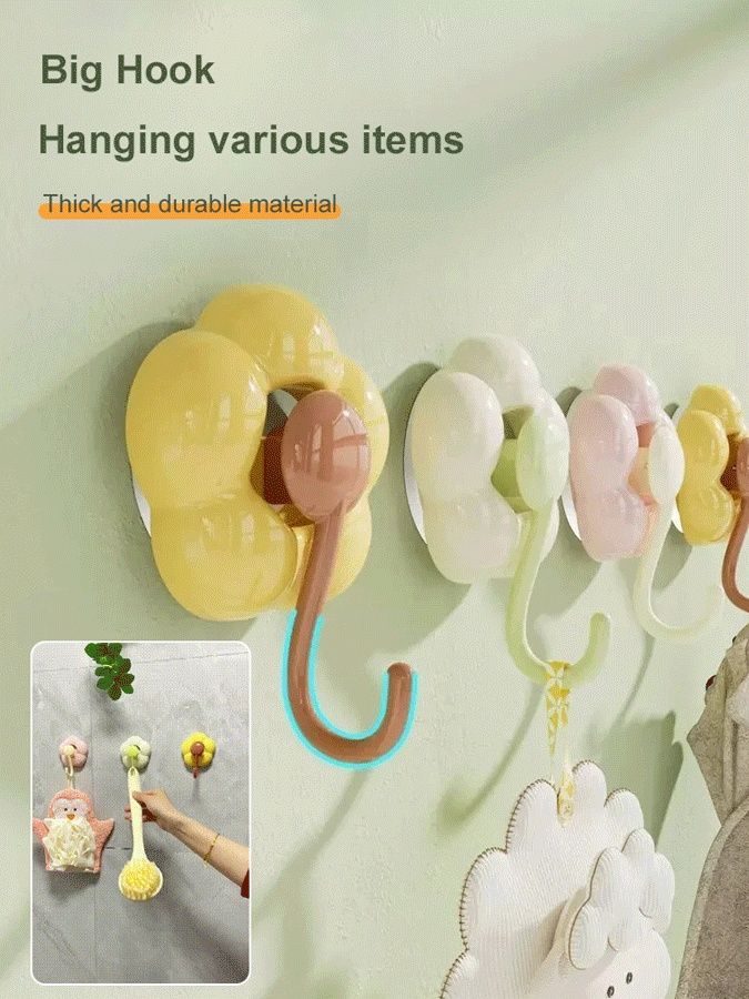 Strong load-bearing flower suction cup hook