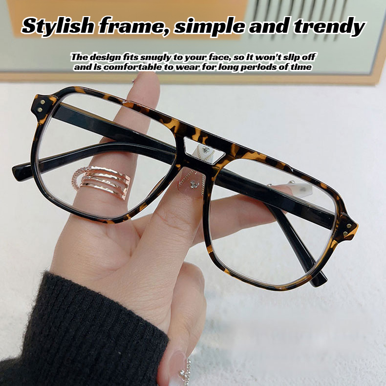 HD retro square frame presbyopia glasses