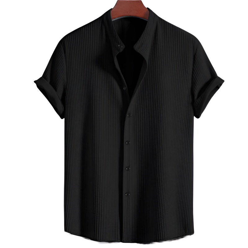 夏のメンズ半袖シャツ 無地 メンズ半袖トップス メンズシャツ