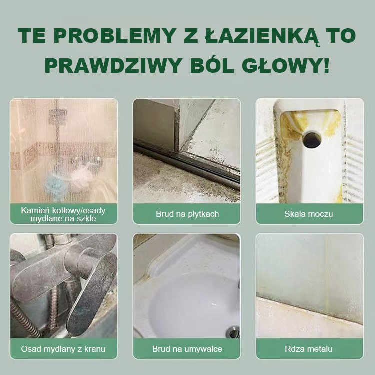 Środek do usuwania kamienia z łazienki Usuwa żółte plamy osady z kamienia rdzę wodną czyści toal