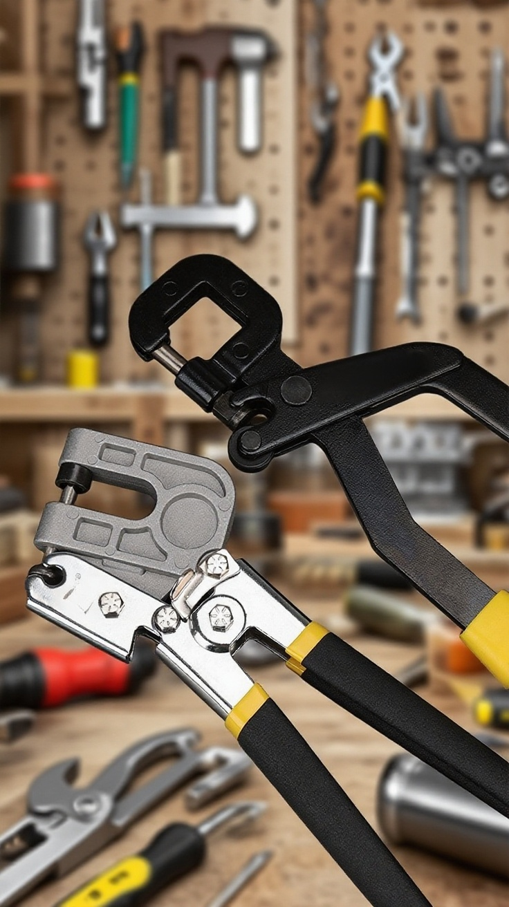 Ręcznie kute aluminiowe szczypce do profili – widok z boku