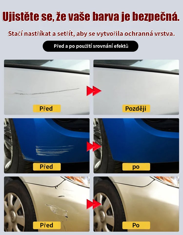 Vosk na opravu škrábanců a ochranný film na autosklo a karoserii