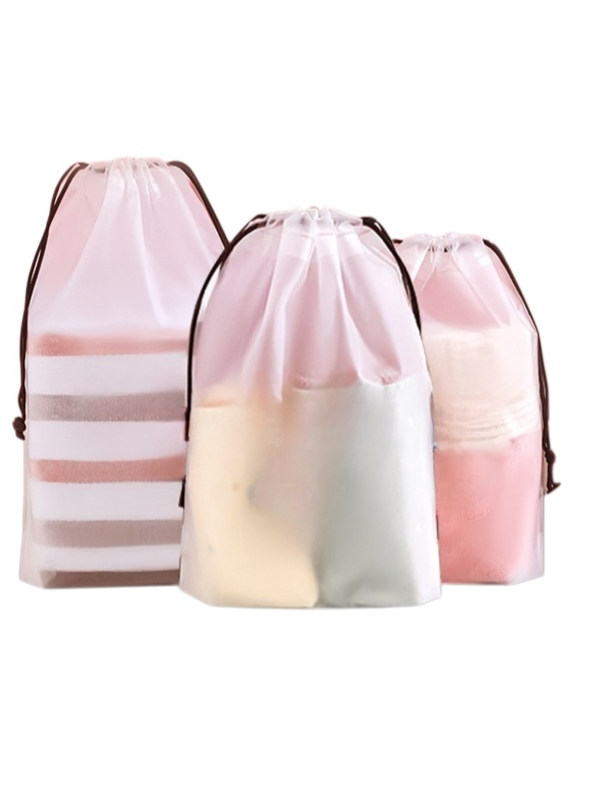 【収納ポーチ】ルームウェアの保管、持ち運びに最適な巾着タイプの収納ポーチ！