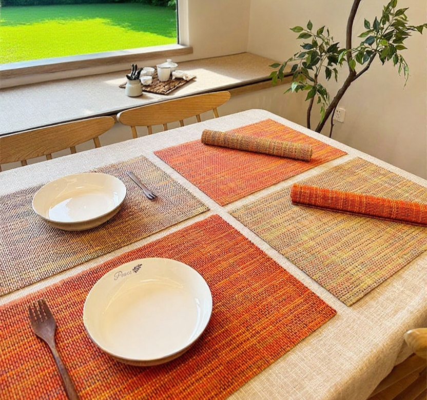 친환경 대나무 소재 매트 근접 촬영