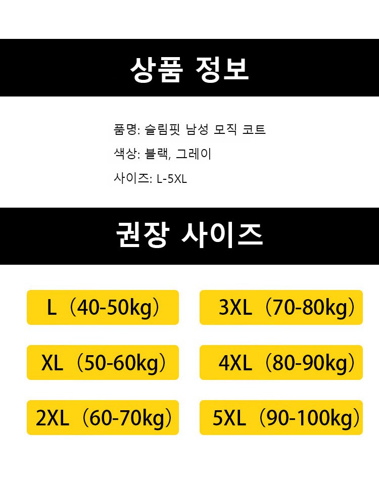 슬림핏 남성 모직 코트