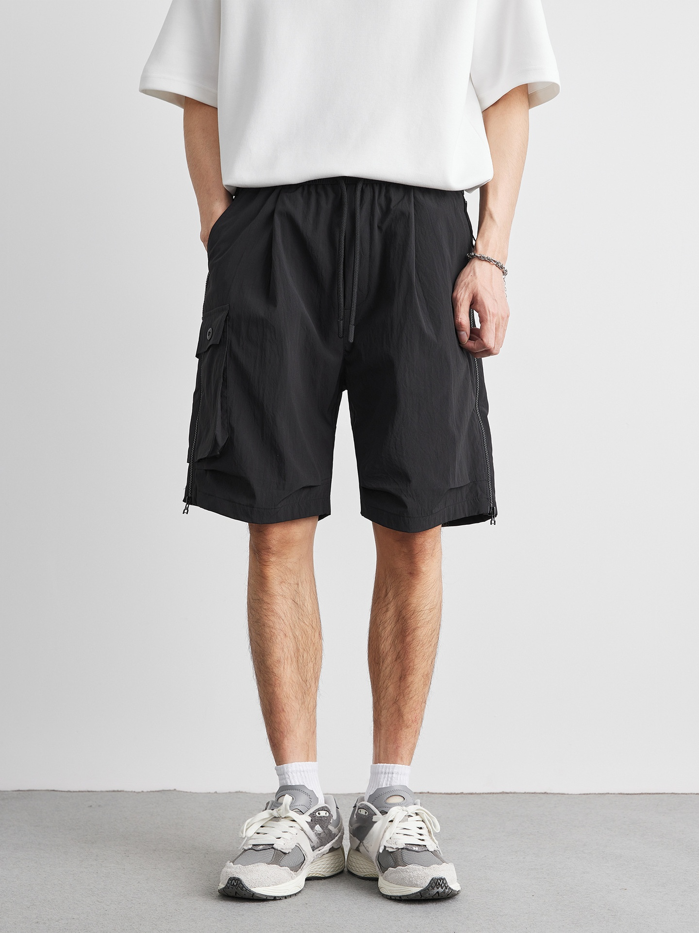 ファッショナブルでカジュアルな夏の5点ドローストリングドレープクールワークショーツ