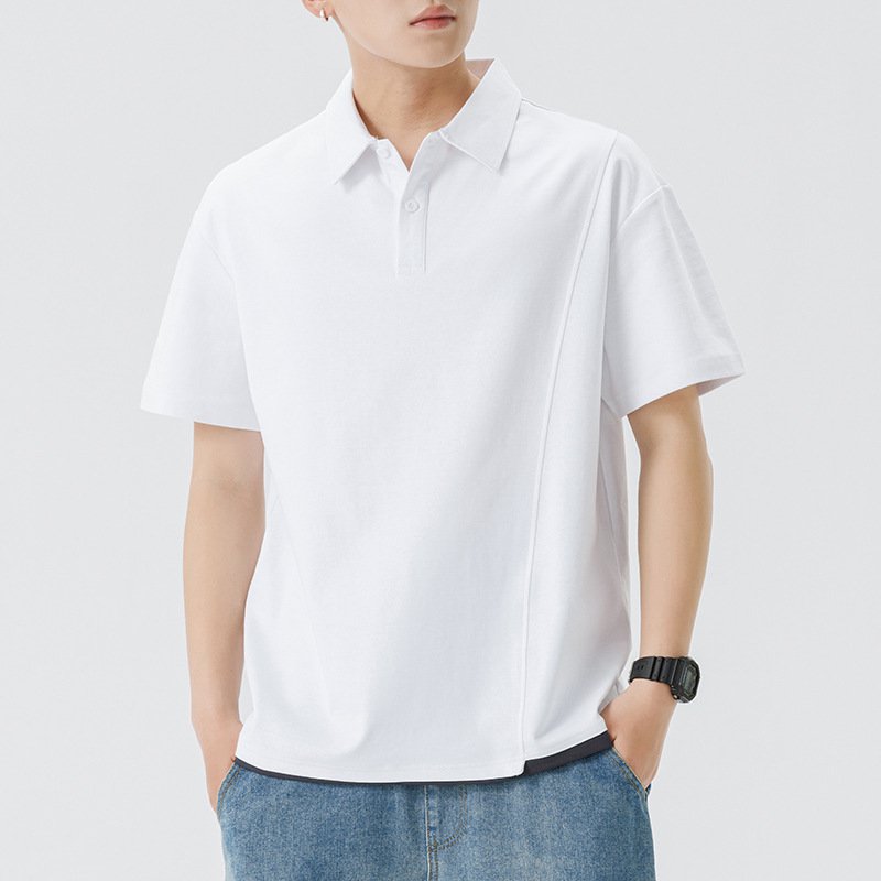 Dvoudílné polo tričko s volným prošíváním