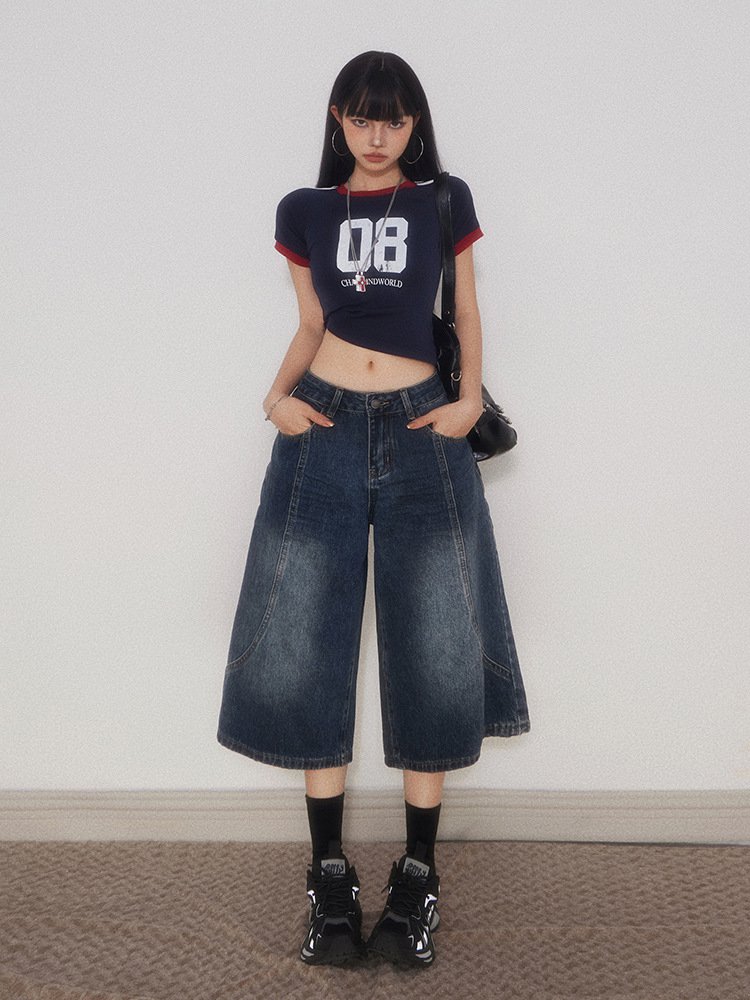 Retro ležérní volné kalhoty se širokými nohavicemi