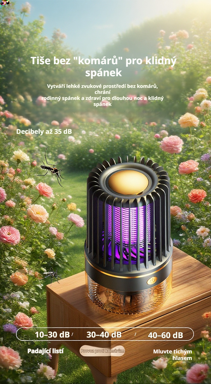 Detailní pohled na síťku elektrické past na komáry