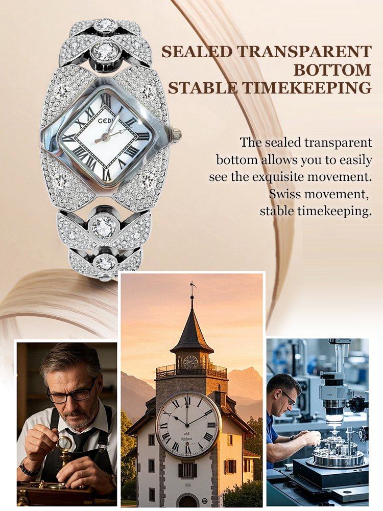 Luxury full diamond ladies quartz watch