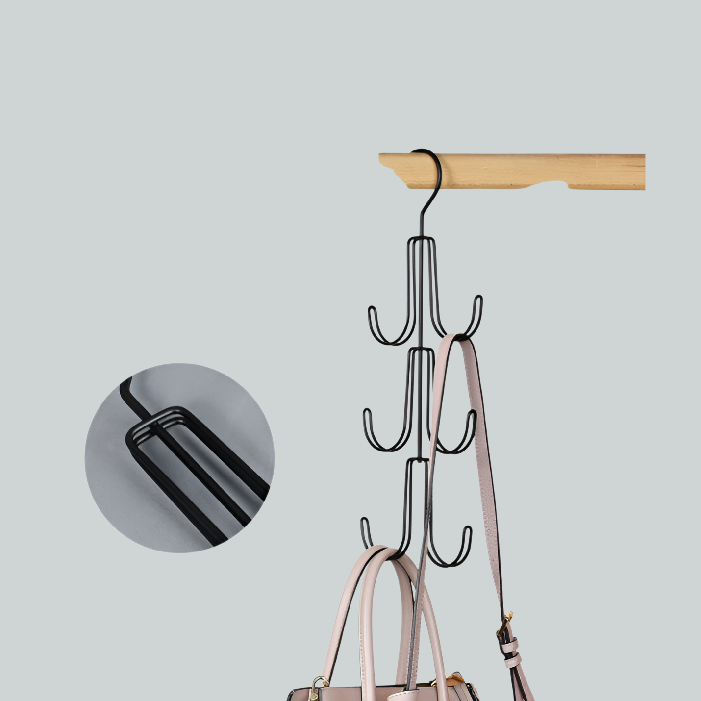 Multifunctional iron bag hanger