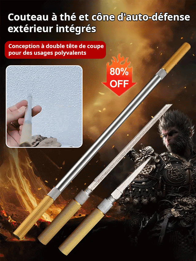 Couteau de défense extérieure avec poinçon intégré