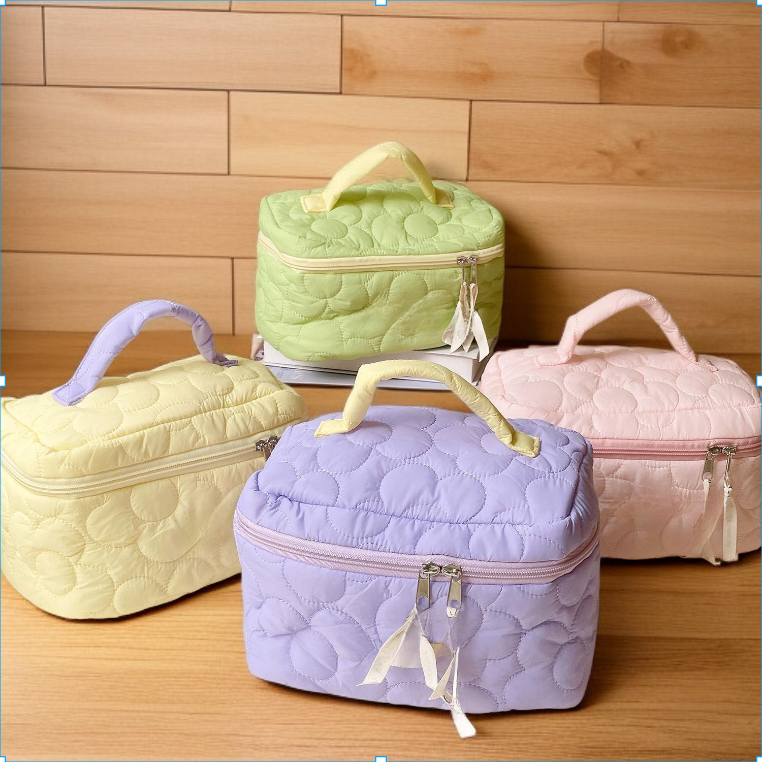 미니멀 릴리안 컬러 플라워 파우치 대용량 수납팩