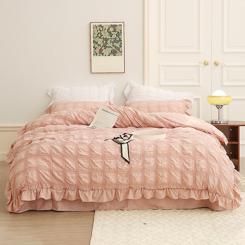 冷感シアサッカー生地夏掛け布団4点セット