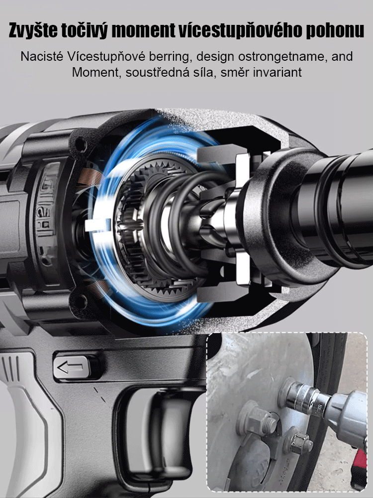 Výkonný lithium-iontový rázový utahovák