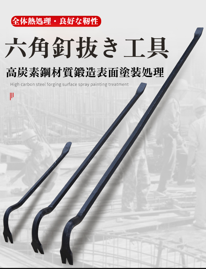 多用途バール釘抜きの全体画像