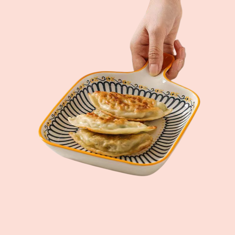 シンプルな家庭用食器セット（釉下彩のボウルとプレート）