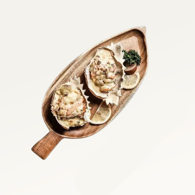 간식 플래터 나뭇잎 모양 접시 아카시아 치즈 스시 플레이트