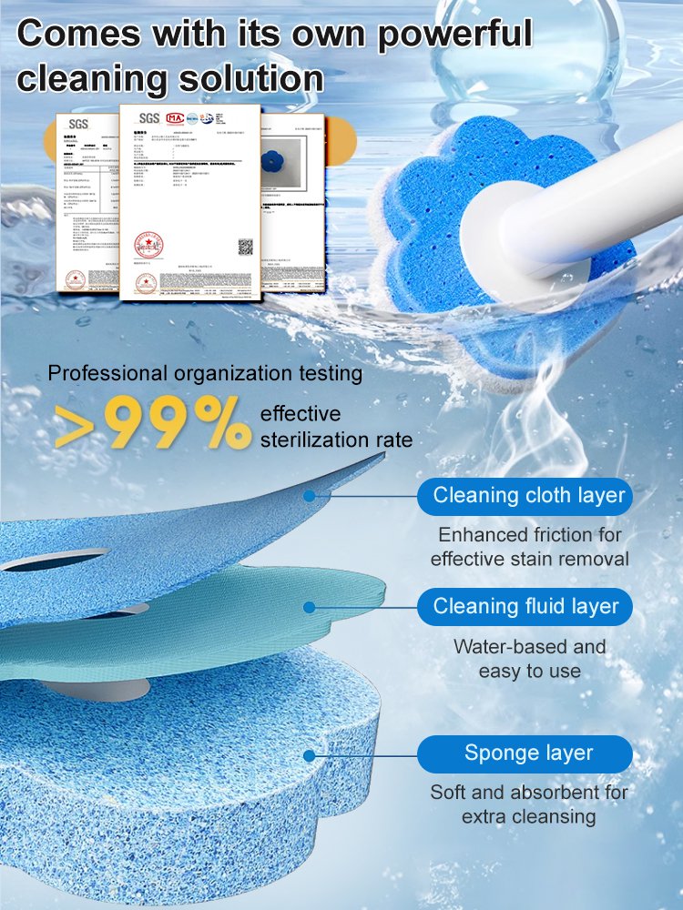 Replaceable toilet brush set