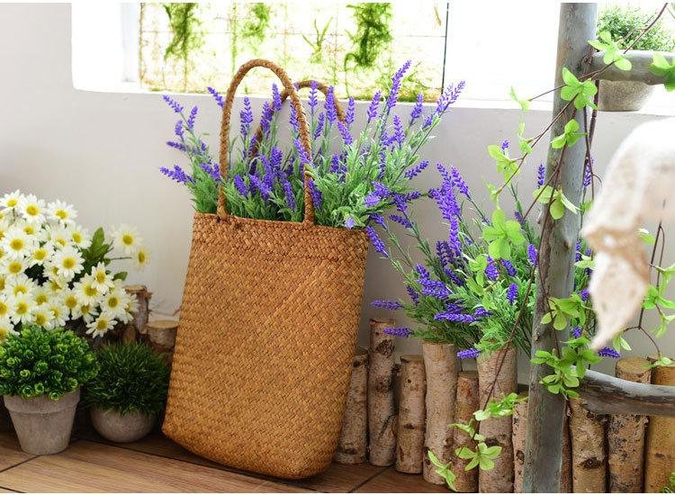 Panier décoratif en herbe de mer pour intérieur