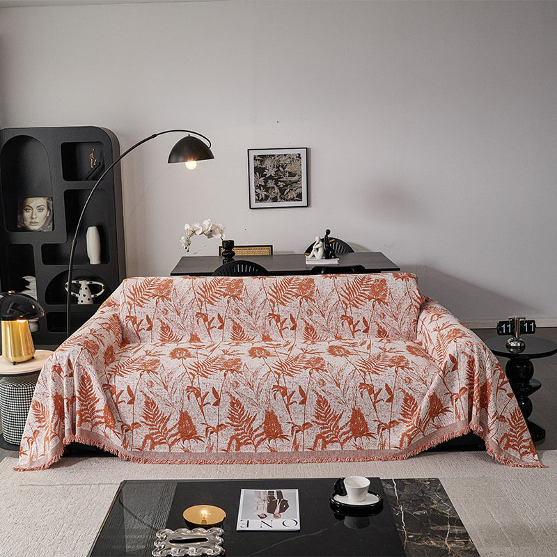 植物柄のソファカバー、ブランケット、ソファカバー 