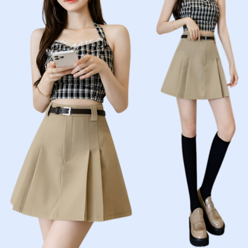 西装百褶裙半身裙子女夏季春秋新款
