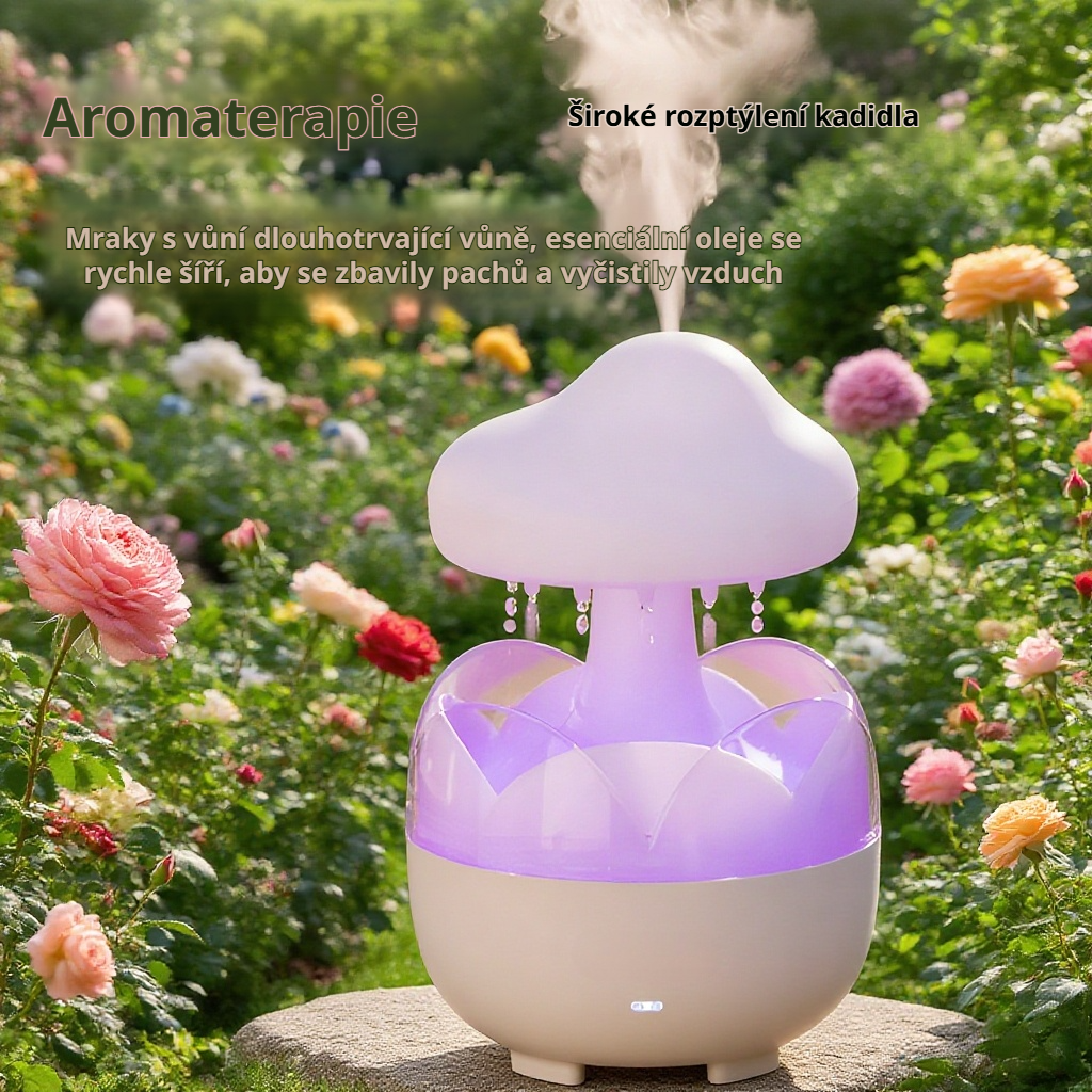 Malý domácí difuzér Raindrop na esenciální oleje, automatický osvěžovač vzduchu do ložnice