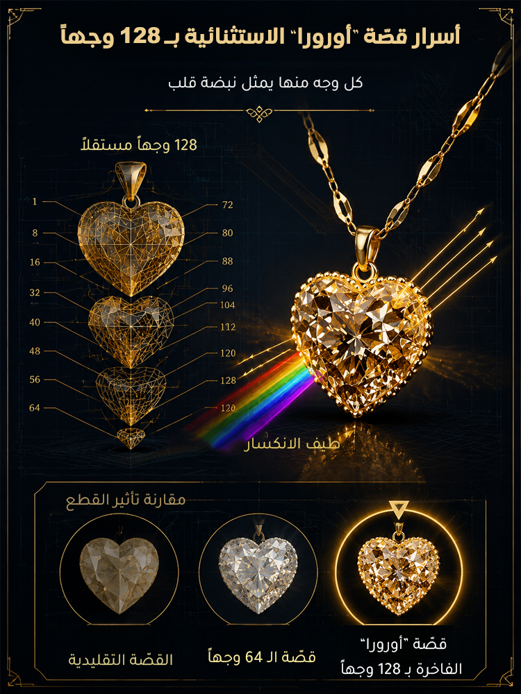 【فخامة تضاهي أرقى الأزياء الخليجية】 قلادة من الألماس على شكل قلب، متألقة بقطعٍ متعدد الأوجه