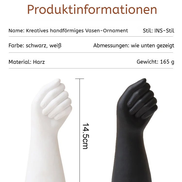  Kreatives handförmiges Harzvasenornament