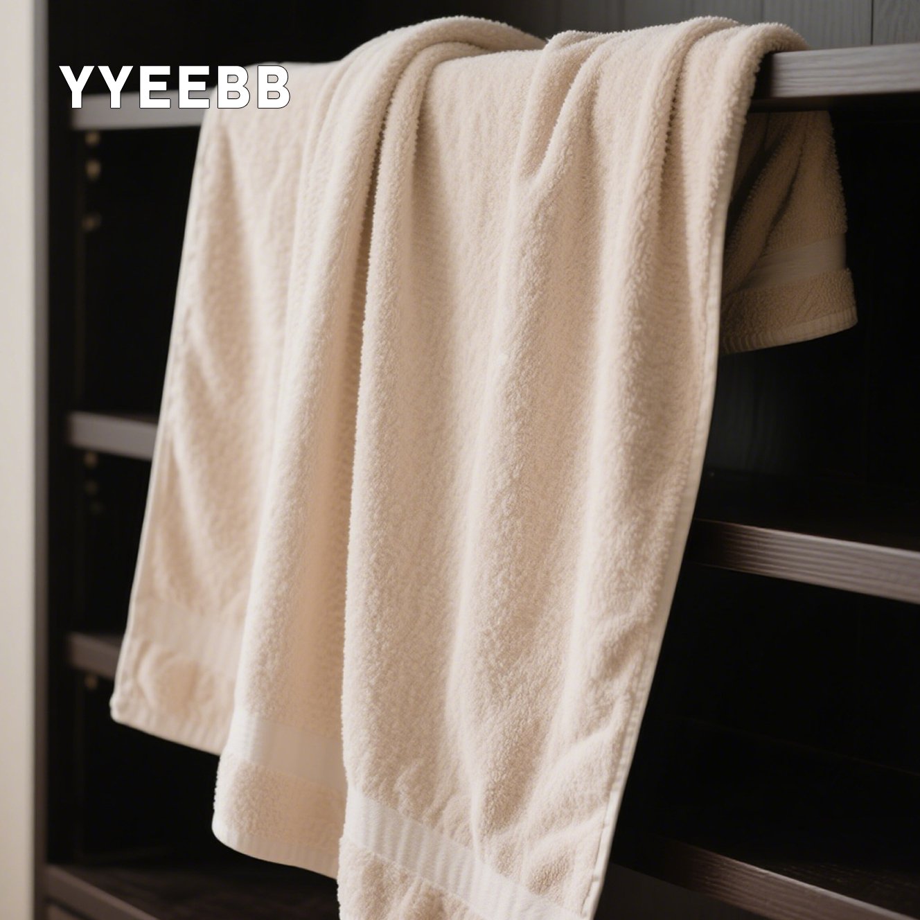 Miękki beżowy ręcznik kąpielowy do użytku domowego