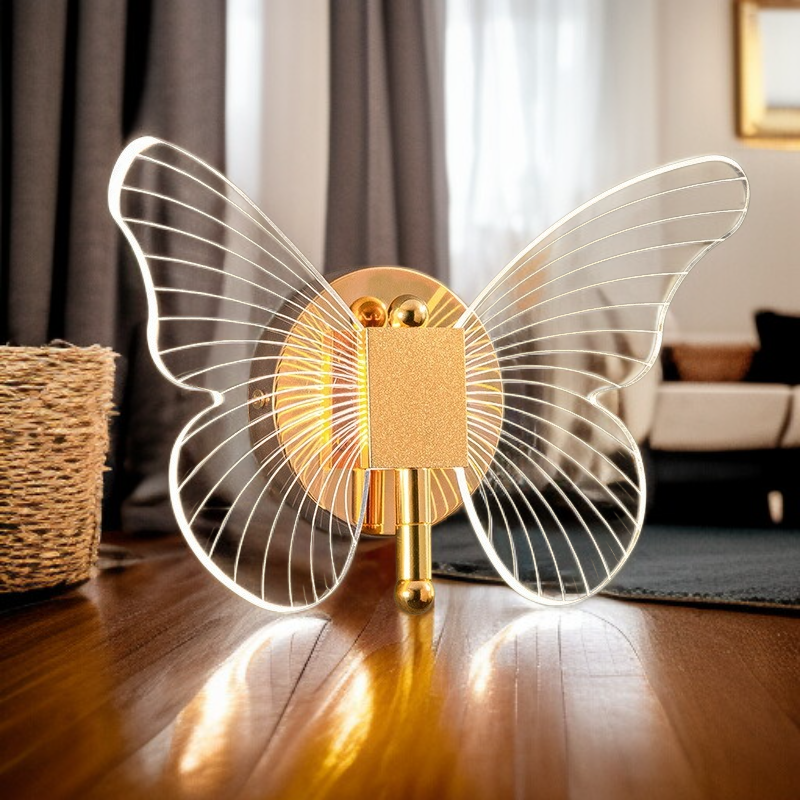 가벼운 고급 나비 침대 옆 램프