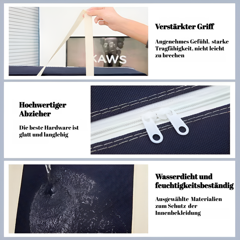 Vlies-Umzugstasche mit großem Fassungsvermögen, Aufbewahrungstasche für Haushaltsdecken, einfarbig, 