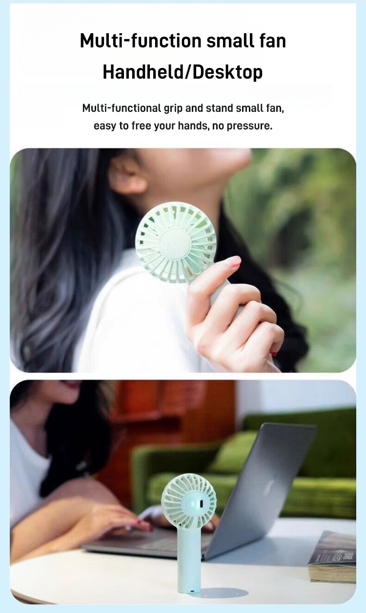 USB rechargeable portable fan in use outdoors