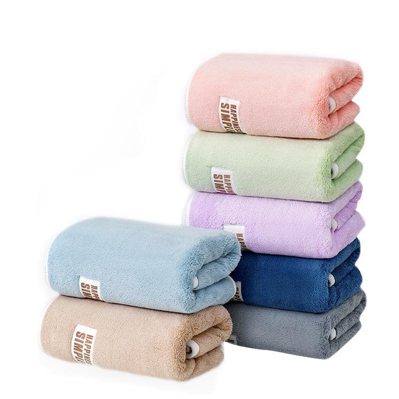 샹펑 코럴 더 두꺼운 빅사이즈 흡수 타월 성인 가정용 소프트 세안 타월